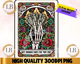 Lustige Skelett-Tarot-Karte PNG, Witchy Gothic Design (Digitaler Download)