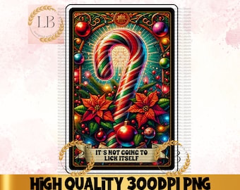 Funny Christmas Tarot Card PNG, Adult Humor Design (Digital Download)