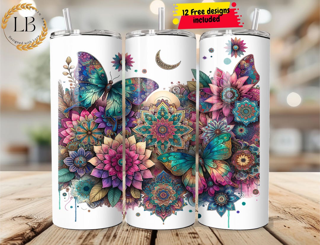 Succulent Cactus Plants 20 Oz Skinny Tumbler Sublimation Design Digital ...
