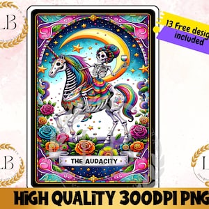 The Audacity Tarot Card PNG, Unicorn Rainbow, Funny Adult Humor (Digital Download)