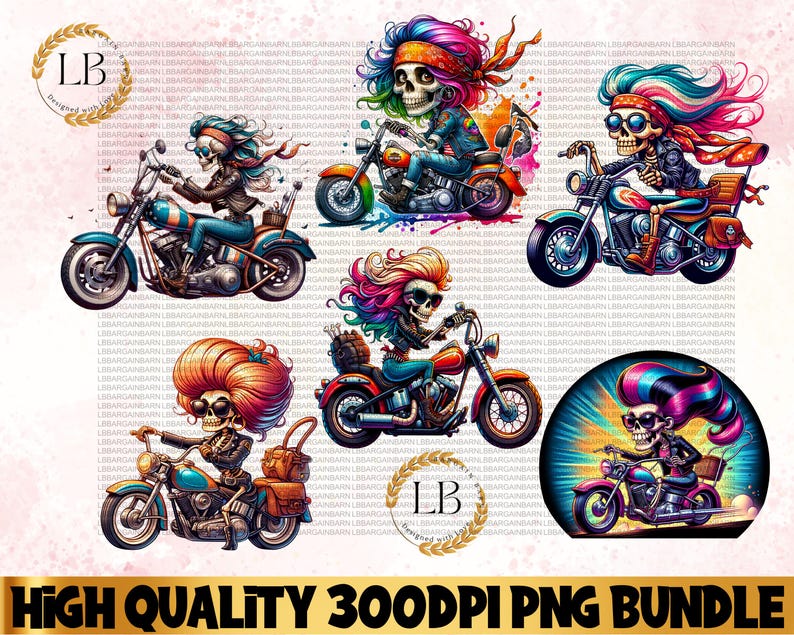 Skeleton Biker PNG Bundle, Motorcycle Clipart (digital Download) - Etsy