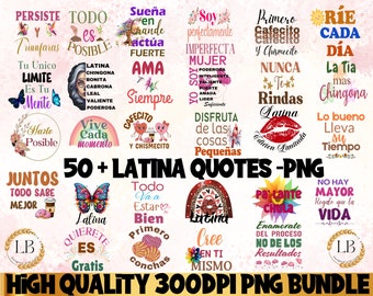 Latina Quotes, Latina PNG Design Bundle, Sublimation Designs, Funny Quotes, Latina Shirts, Chingona, DTG Printing, Latina Power, Download
