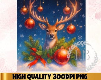 Coquette Reindeer Clipart, Christmas designs, Pink Christmas png, Christmas sublimation, Retro Holidays png, Holiday vibes png, Girly
