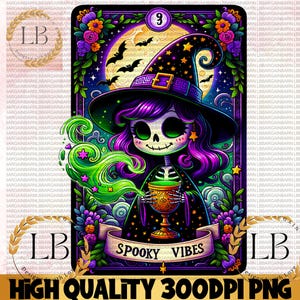 Spooky Vives Tarot Card PNG, Funny Sublimation Skeleton Design, Digital Clipart Download, Snarky png, Witchy Tarot png, Trending Spooky png