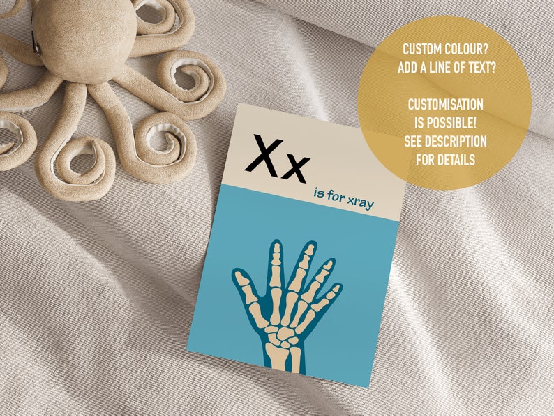 Letter X Alphabet Poster X is for Xray Learn ABC Print Nursery Decor