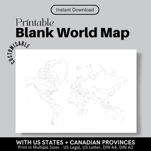 Blank World Map Colouring Map Colour in Travel Bucket List Map of Where I've Been Tracker Sales Tracker Graduation Gift for Travel Lover