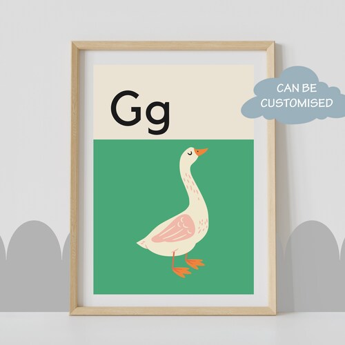 Letter M Alphabet Poster M is for Mushroom Learn ABC Print Etsy