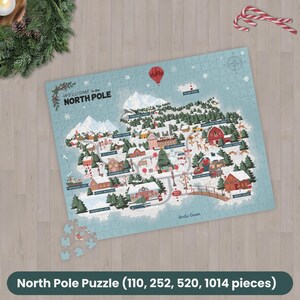 Weihnachten Nordpol Puzzle (110, 252, 520, 1014-teilig) Nordpol Karte Urlaub Aktivität Geschenk Weihnachtsdekoration Santa's Dorf Wand Kunst Weihnachten