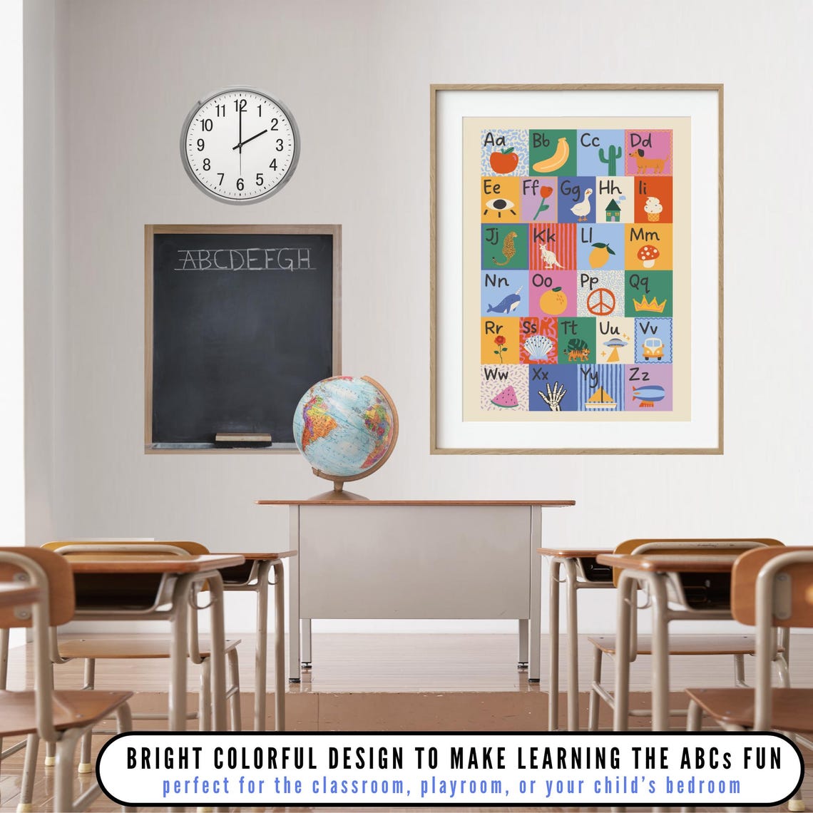 Alphabet Poster Colorful Classroom Decor for Toddler Room Wall Art for ...