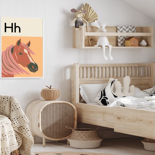 Letter M Alphabet Poster M is for Mushroom Learn ABC Print Etsy