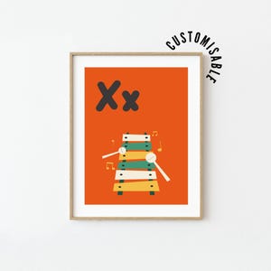 Letter X Poster • Nursery Wall Art • Educational Poster • Alphabet Poster • Kids Bedroom Decor • Printable Wall Art • Alphabet Print