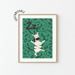 Pôster da letra Z para quarto infantil, arte de parede do alfabeto Z é para zebra, pôster do alfabeto para sala de aula, arte de parede para impressão, impressão do alfabeto animal ORG-ABC