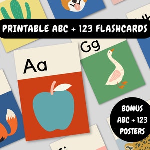 Schede flash con alfabeto per imparare l'ABC Schede didattiche ABC stampabili per attività in classe stampabili a casa per attività per bambini