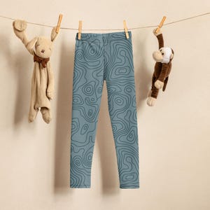 Leggings enfant pour fille Leggings pour garçons Vêtements d'aventure pour l'extérieur Randonnée Leggings enfant pour camping cadeau Impression carte des contours