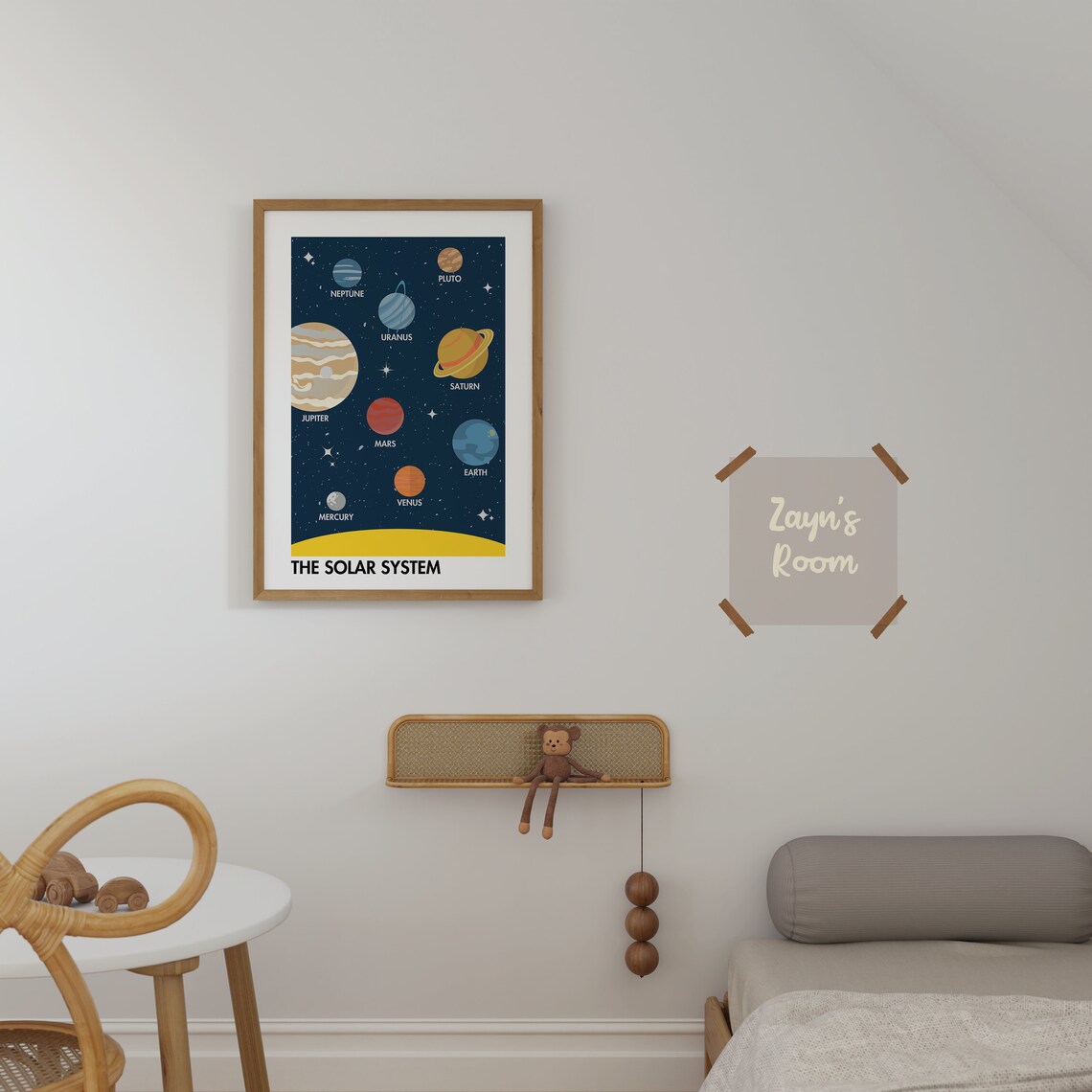 Solar System Poster Kids Space-themed Nursery Wall Art for Boys Room ...
