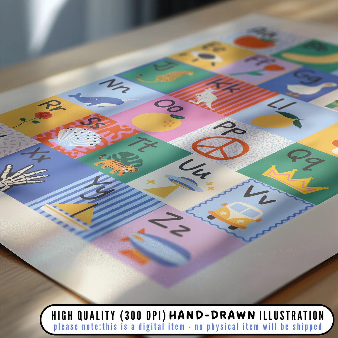 Alphabet Poster Colorful Classroom Decor for Toddler Room Wall Art for ...