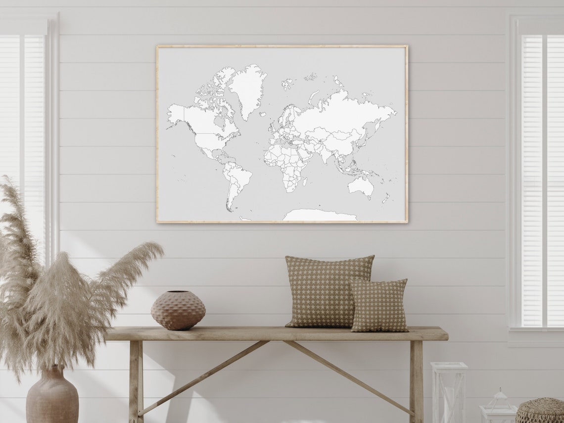 World Colouring Map Poster • Where I've Been Tracker • Nursery Wall Art ...