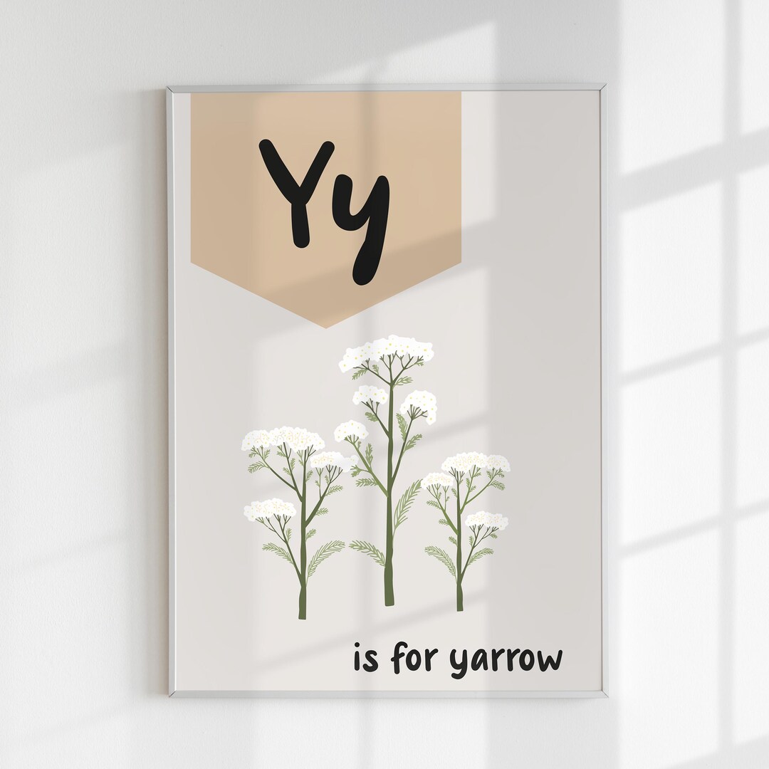 Letter Y Poster for Nursery Decor Woodland Wall Art for Kids Room ...