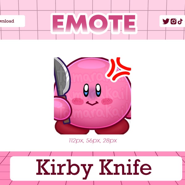 Kirby Knife Emote for Streaming Twitch Discord Server