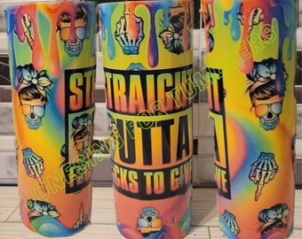 Straight out of F&#39;s rainbow neon 20 ox skinny tumbler