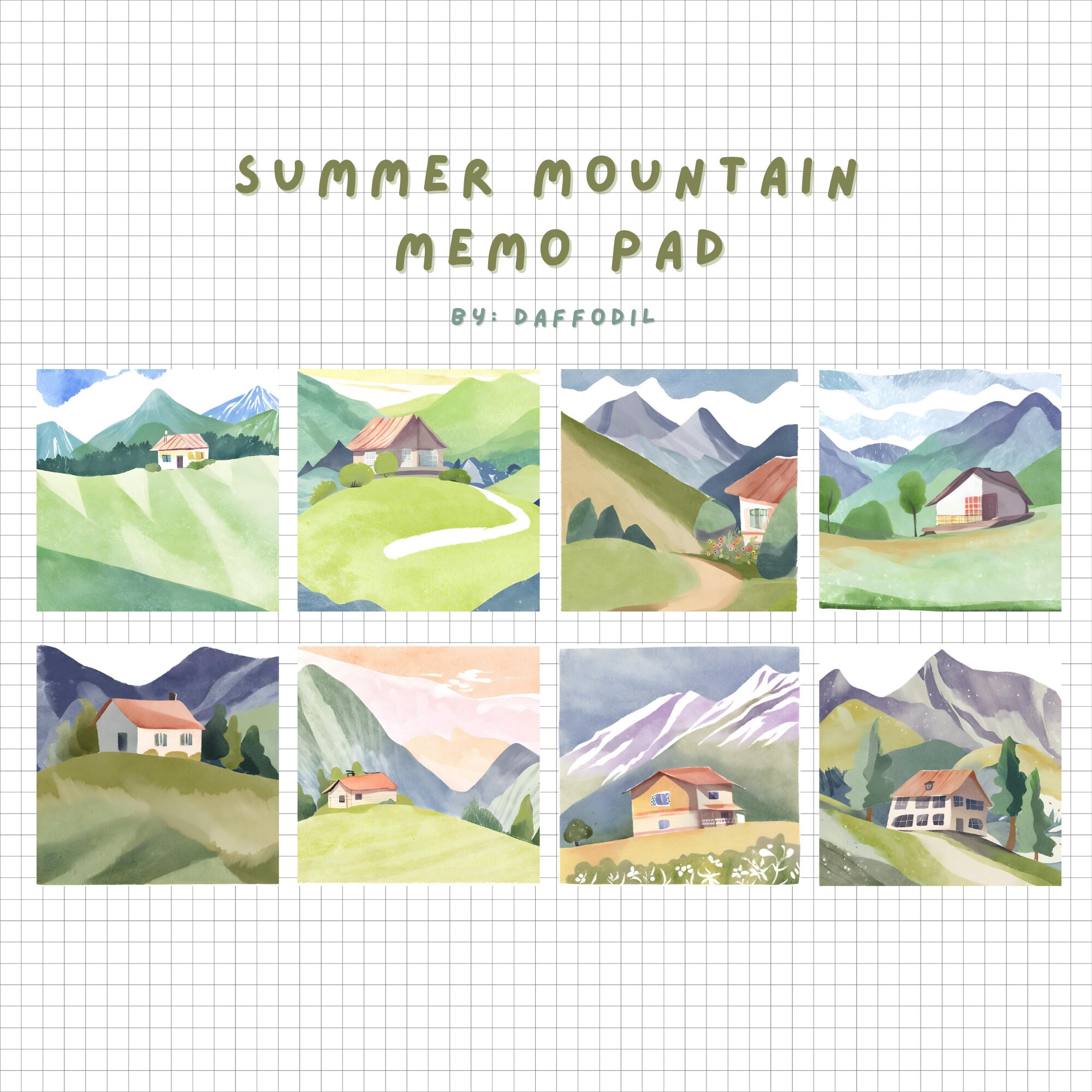 Printable Memo Pad Cute Stationery , Daily Writing Pads, Printable ...