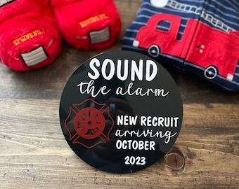 Firefighter Acrylic Pregnancy Announcement