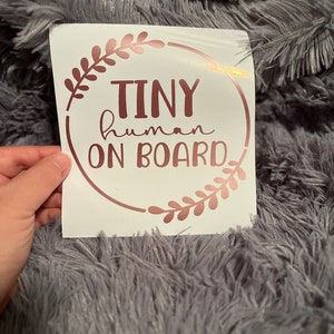 Tiny Human on Board Car Decal