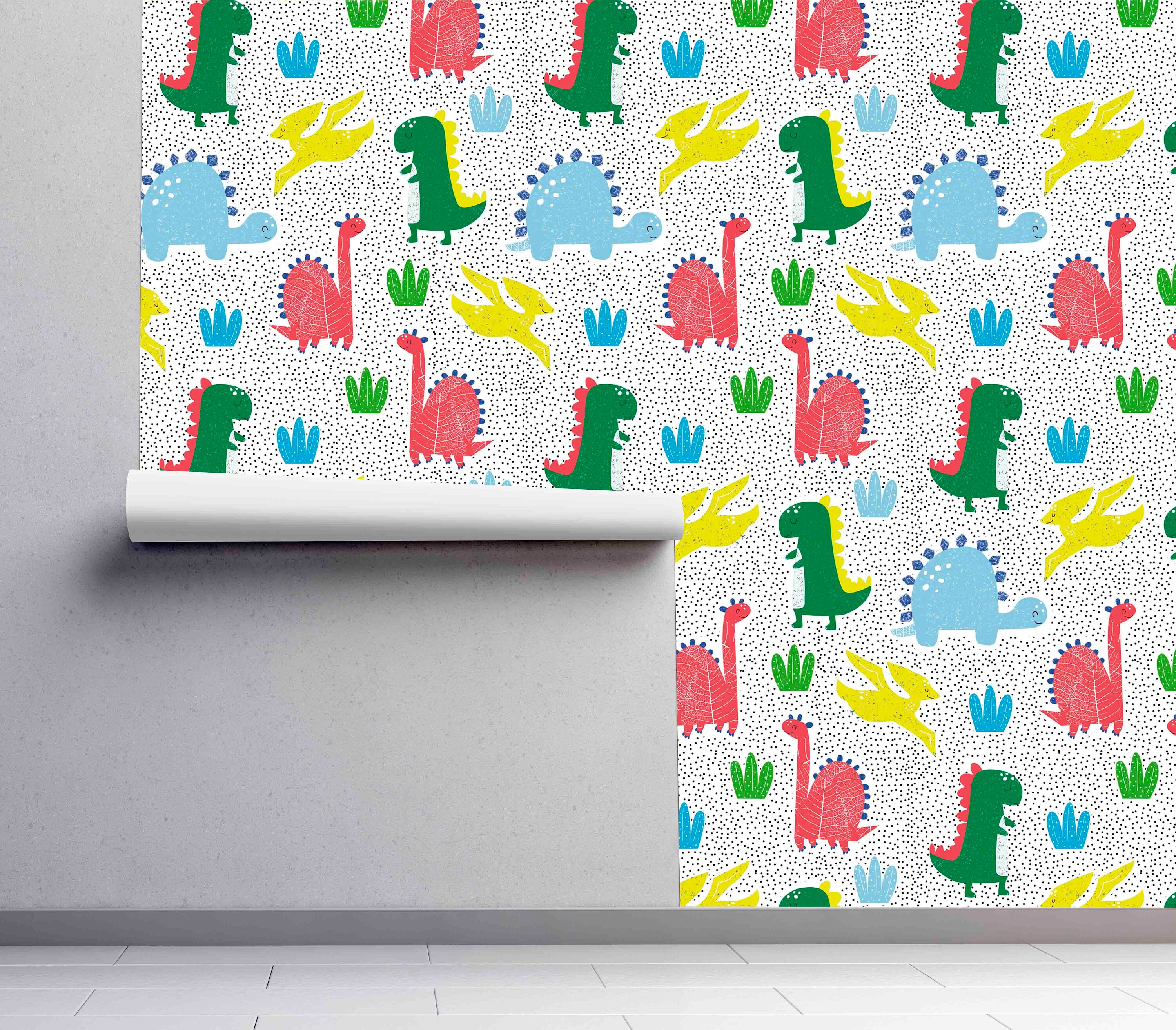 Dinosaur Peel & Stick Wallpaper Removable Wallcovering Fun - Etsy