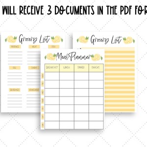 INSTANT DOWNLOAD Printable Meal Planner Printable Grocery Planner ...