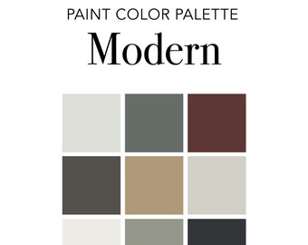 Modern Paint Color Palette - Sherwin Williams, Interior Design Color Scheme, House Paint Colors