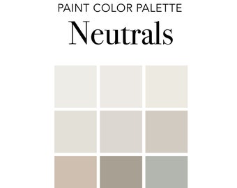 Neutrals Paint Color Palette - Sherwin Williams, Interior Design Color Scheme, House Paint Colors