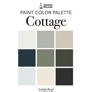 Cottage Paint Color Palette - Sherwin Williams, Interior Design Color Scheme, House Paint Colors