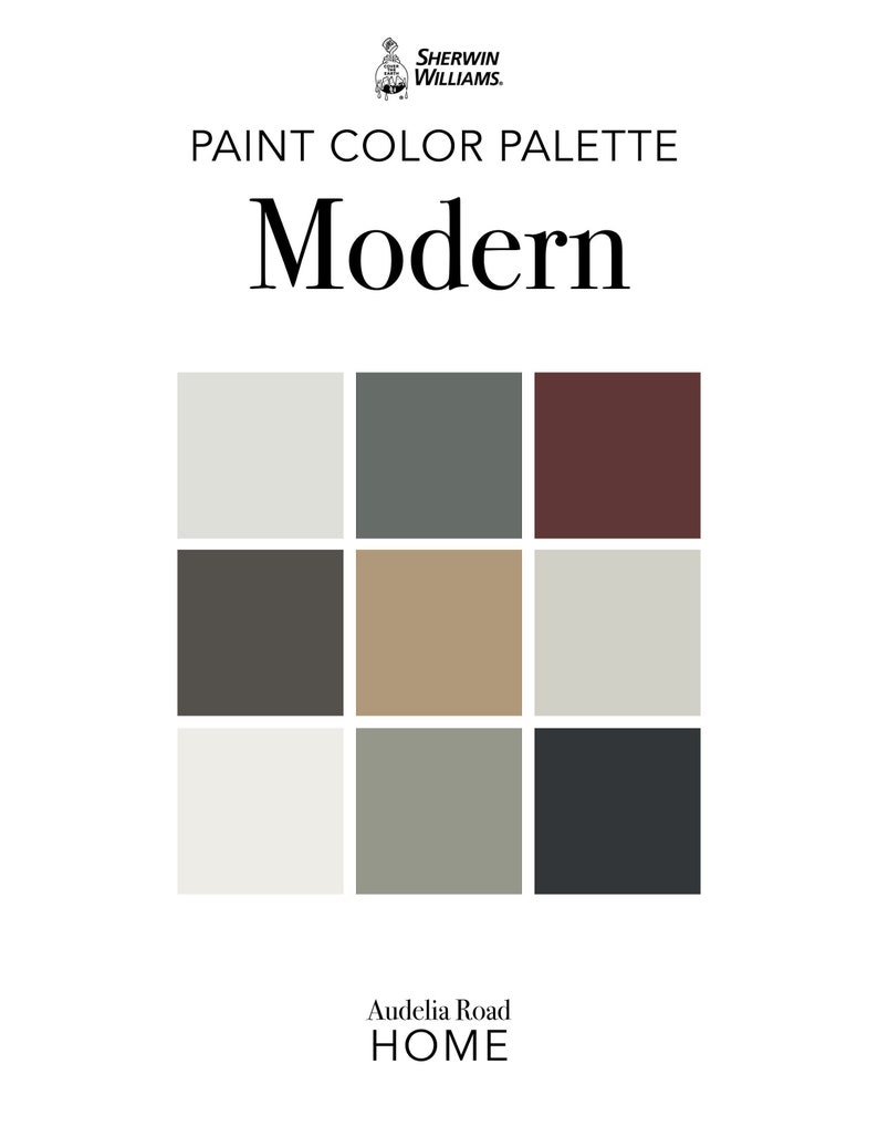 Modern Paint Color Palette Sherwin Williams, Interior Design Color