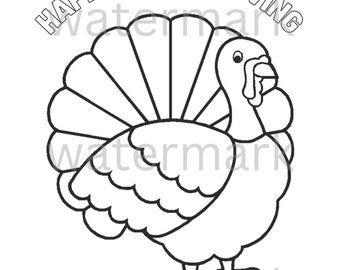 Happy Thanksgiving Turkey Coloring Sheet Download