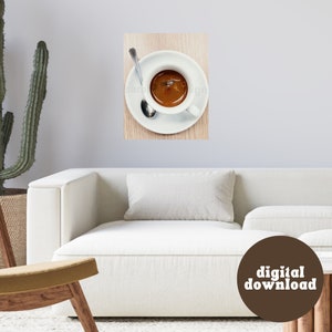 コーヒーショップのコラージュ ウォール アート | カフェインで泳ぐ | デジタル プリント | 8x10 | 現代アート デザイン