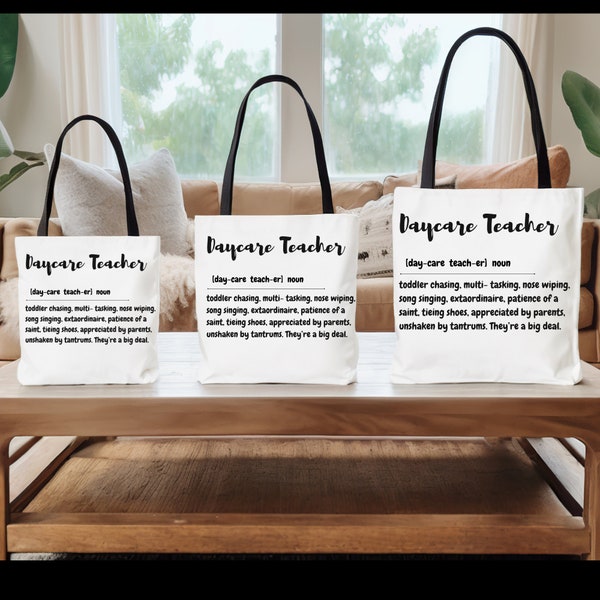 Daycare Teacher Bag/Tote/Daycare Teacher Tote/Daycare Teacher Definition/Teacher Humor/Small bag/Medium bag/ Large Bag