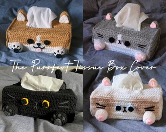 Crochet Pattern: The Purr-fect Tissue Box Cover