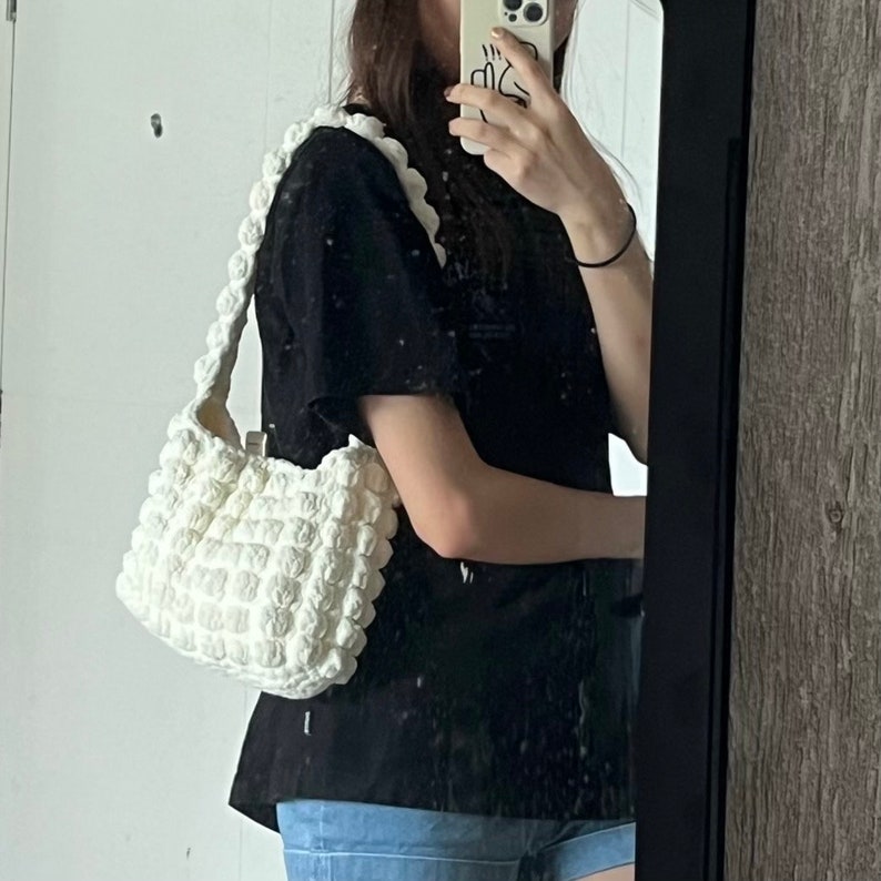 Crochet Pattern: Shoulder Bag/Purse/Handbag NO SEWING //Bubble Bag// zdjęcie 3