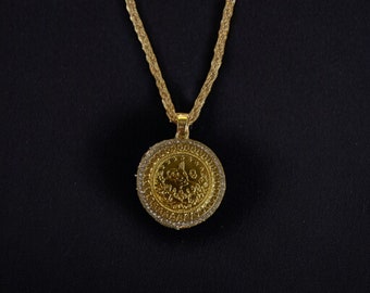 Yatta Golden Plated metal Necklace with coin pendant