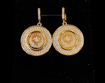 Beit Hanoun 24k pleated Earrings