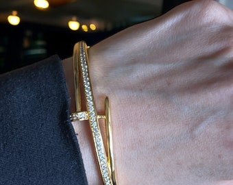 Kufeirit pleated gold bracelet