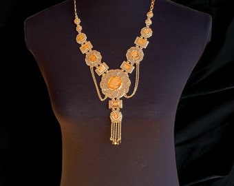 Hawara Pleated Gold Necklace set