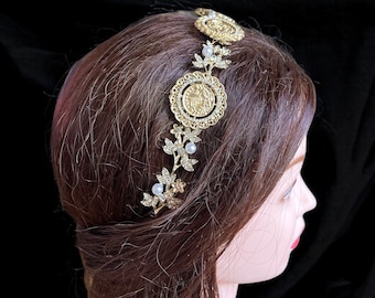 Beitillu II Perlen und Lira-Stirnband