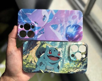 Funda para iPhone con diseño de manga de anime Poke para iPhone 17, 16, 15, 14, 13 Pro Max, Mini XR, XS, 7, 8 Plus, Samsung S22, S23, S24, S25 Ultra, A26, Google Pixel 8, 9 y 10