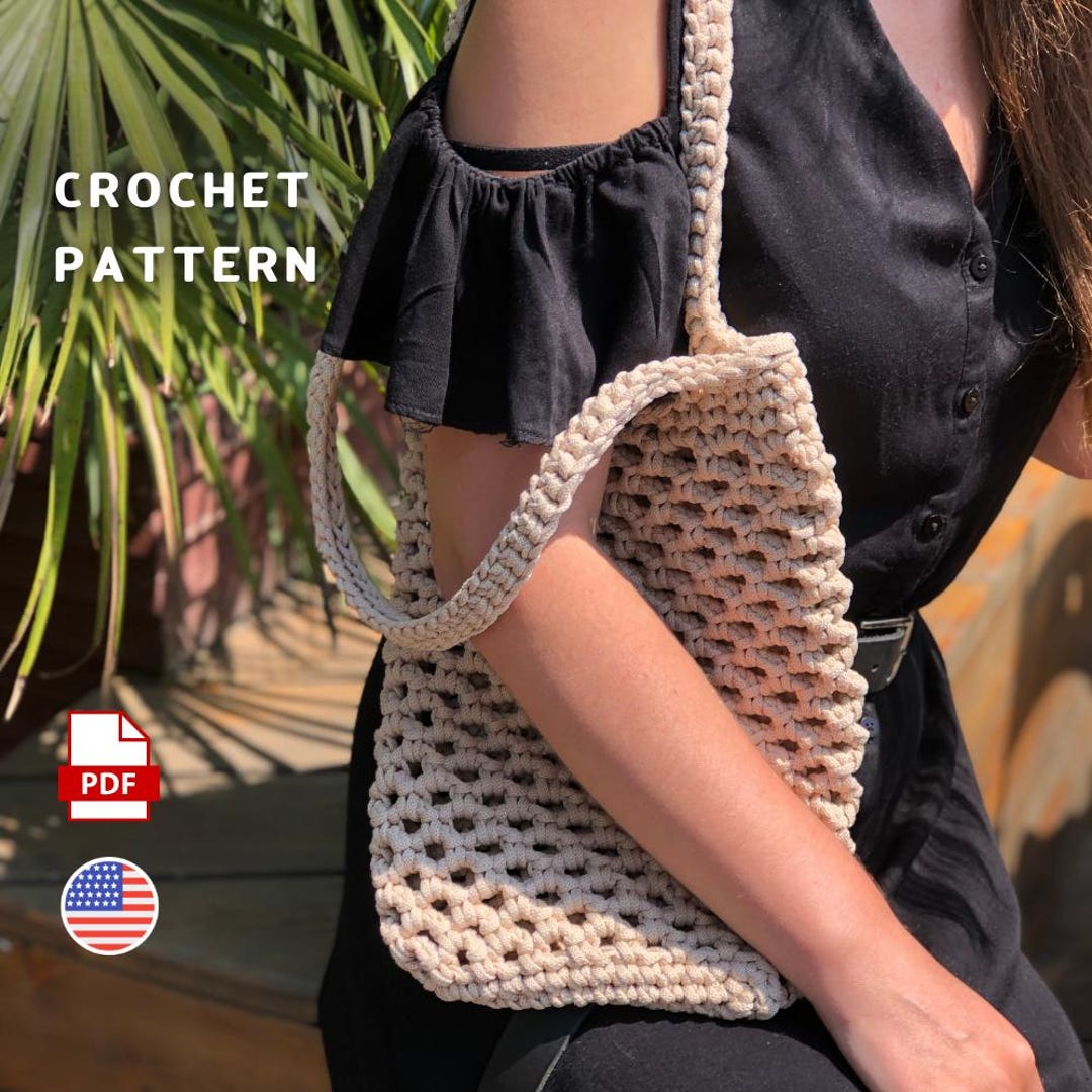 Crochet Mesh Market Bag Pattern: Easy Beginner Bag (PDF Download) - Etsy