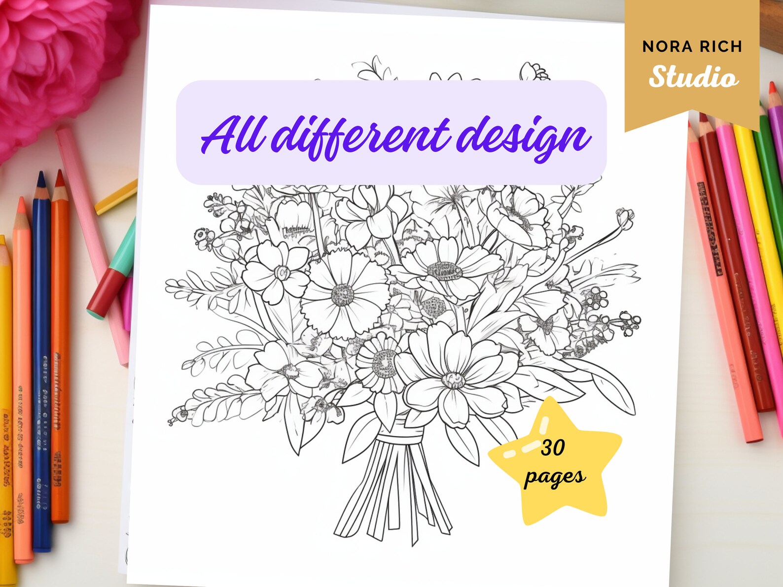 PDF Coloring Pages Adults Coloring Book Simple Coloring Pages - Etsy