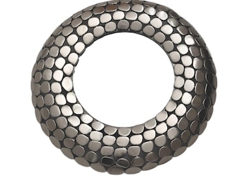 Decorative Contemporary Wall Mounted Metal Pebbles Mosaic Round Mirror.