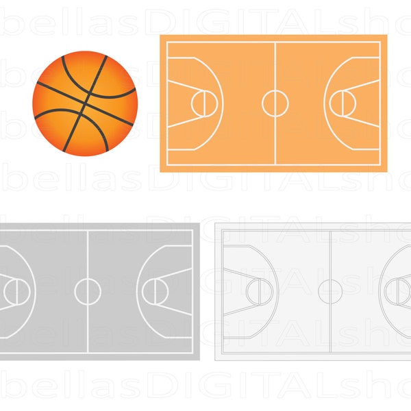 Basketball Court Printable - Gym Teacher Coach Diagram - Basketball Coach Gifts Instant Download