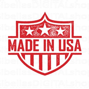 Made in USA Patriotic Instant Download PNG SVG - American Pride Sublimation Icon Badge Sticker - Digital Stock Image