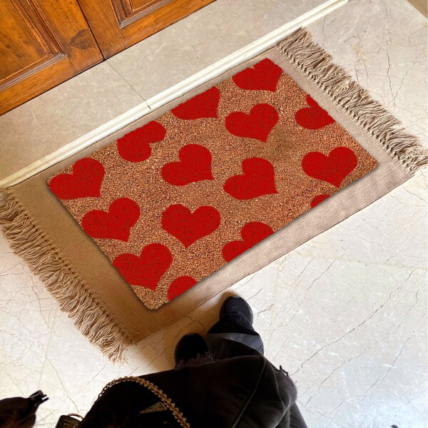 Coir Valentines Day Door Mat Etsy